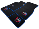 Black Floor Mats For BMW M6 F13 Coupe ER56 Design Limited Edition Blue Trim - AutoWin