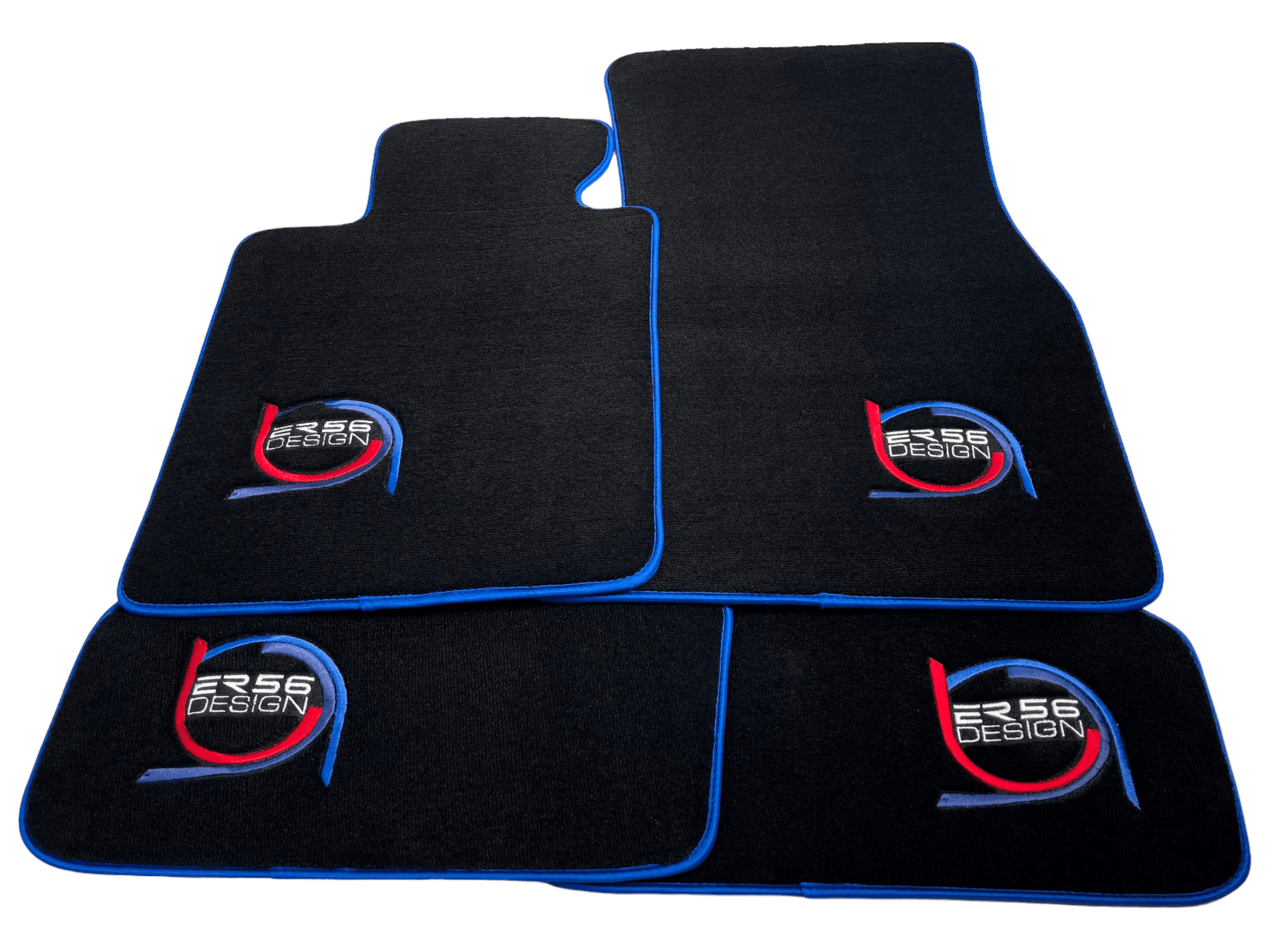 Black Floor Mats For BMW M8 F91 Convertible ER56 Design Limited Edition Blue Trim - AutoWin