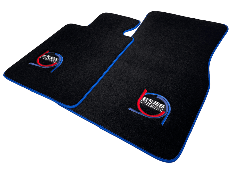 Black Floor Mats For BMW M8 F91 Convertible ER56 Design Limited Edition Blue Trim - AutoWin