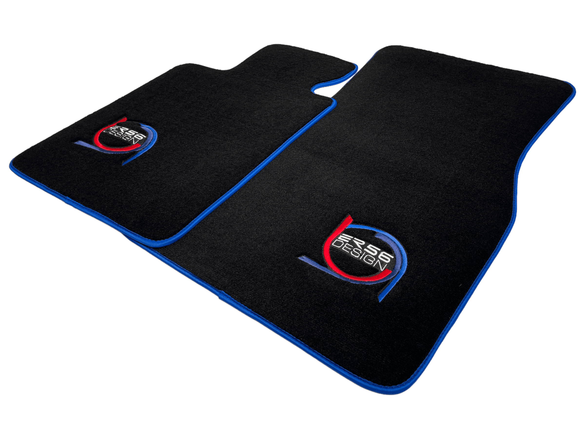 Black Floor Mats For BMW M8 F91 Convertible ER56 Design Limited Edition Blue Trim - AutoWin
