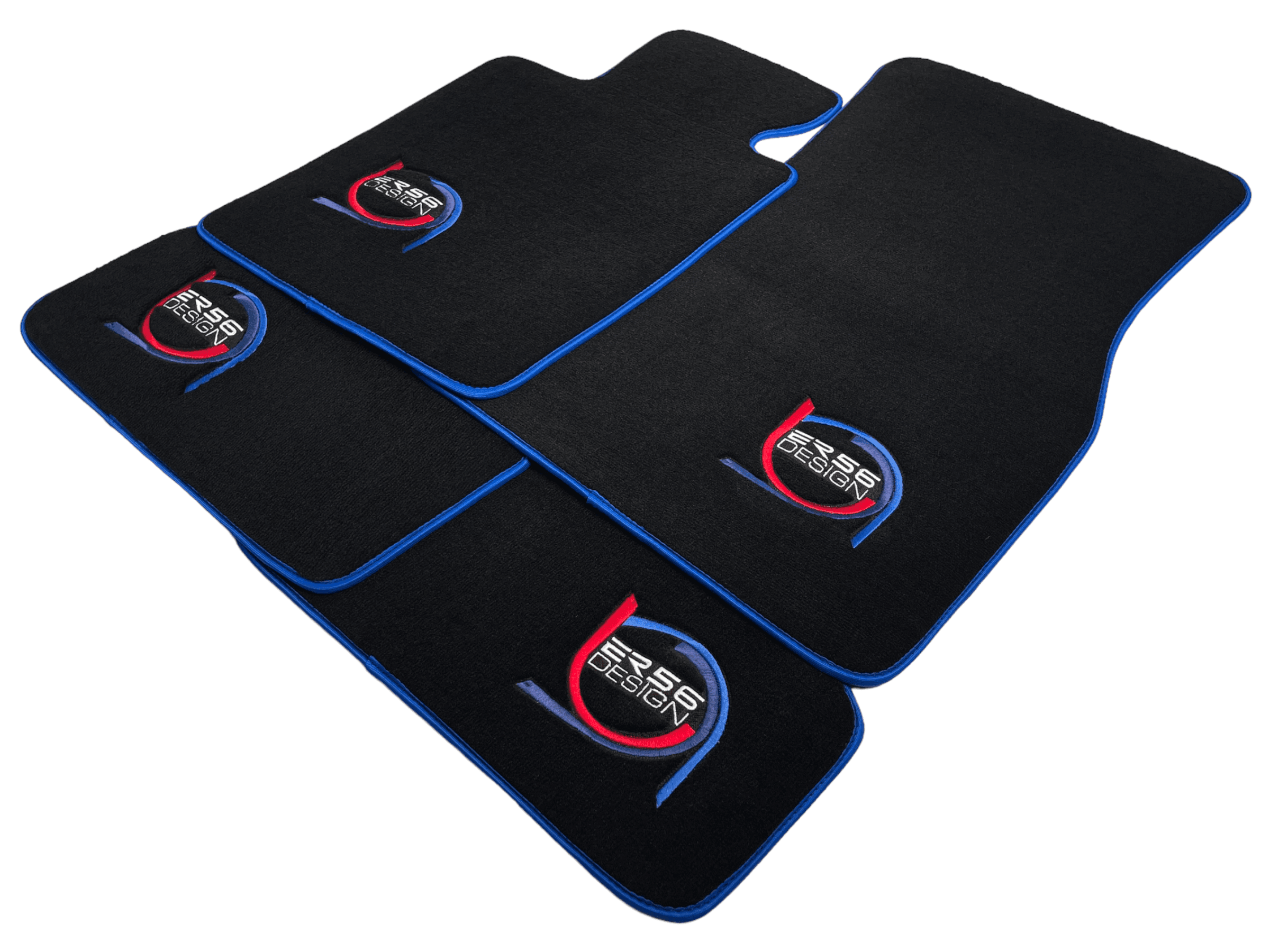 Black Floor Mats For BMW M8 F91 Convertible ER56 Design Limited Edition Blue Trim - AutoWin