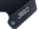 Black Floor Mats For Ferrari 360 Modena 1999-2005 With Alcantara Leather - AutoWin