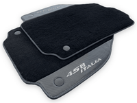 Black Floor Mats For Ferrari 458 Italia 2009-2015 With Carbon Fiber Leather - AutoWin
