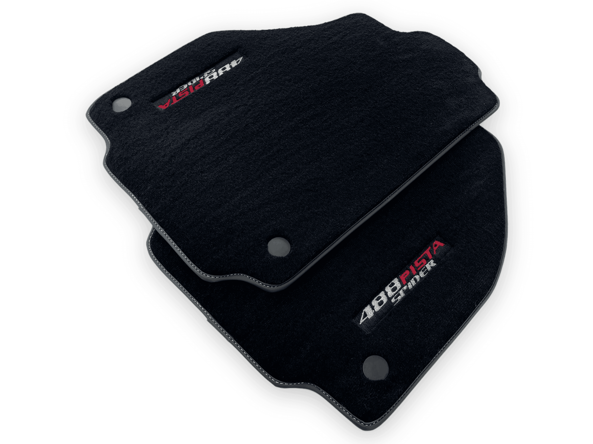 Black Floor Mats For Ferrari 488 Pista Spider 2019-2021 - AutoWin
