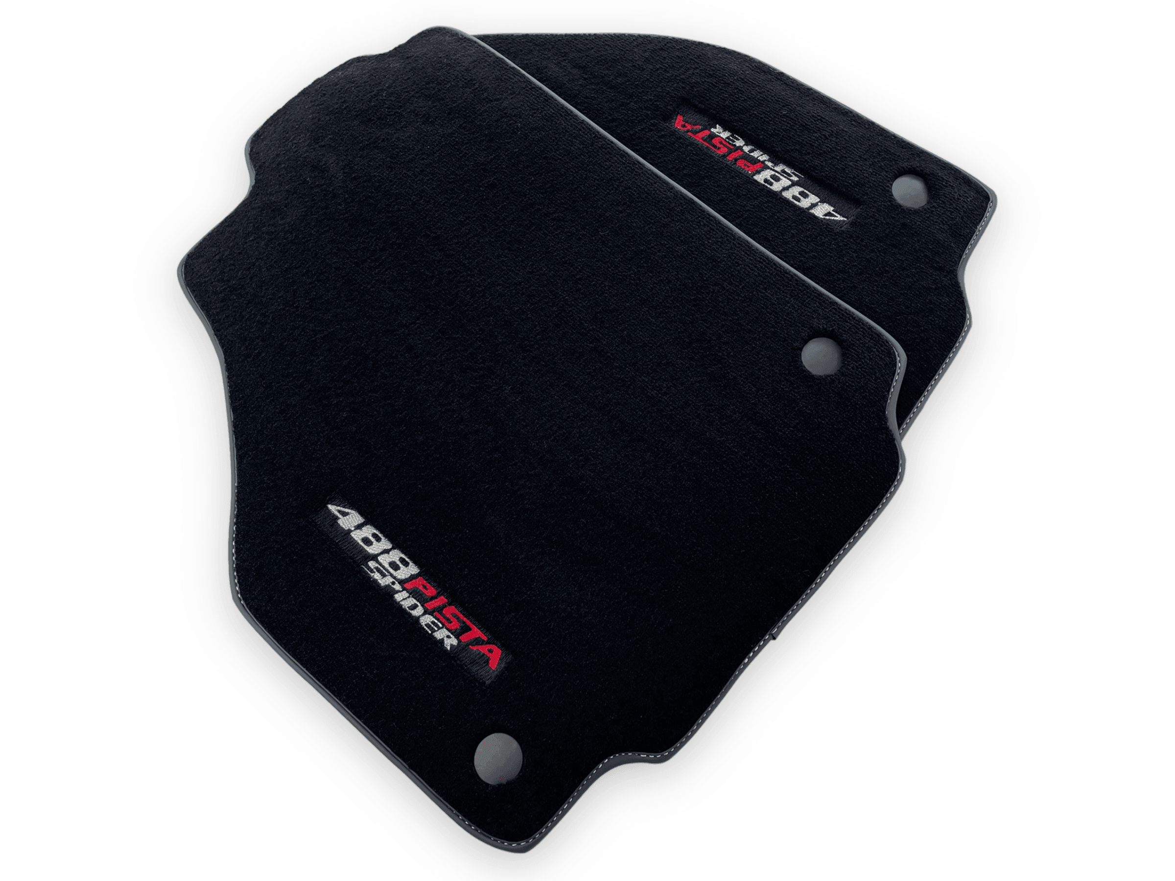 Black Floor Mats For Ferrari 488 Pista Spider 2019-2021 - AutoWin