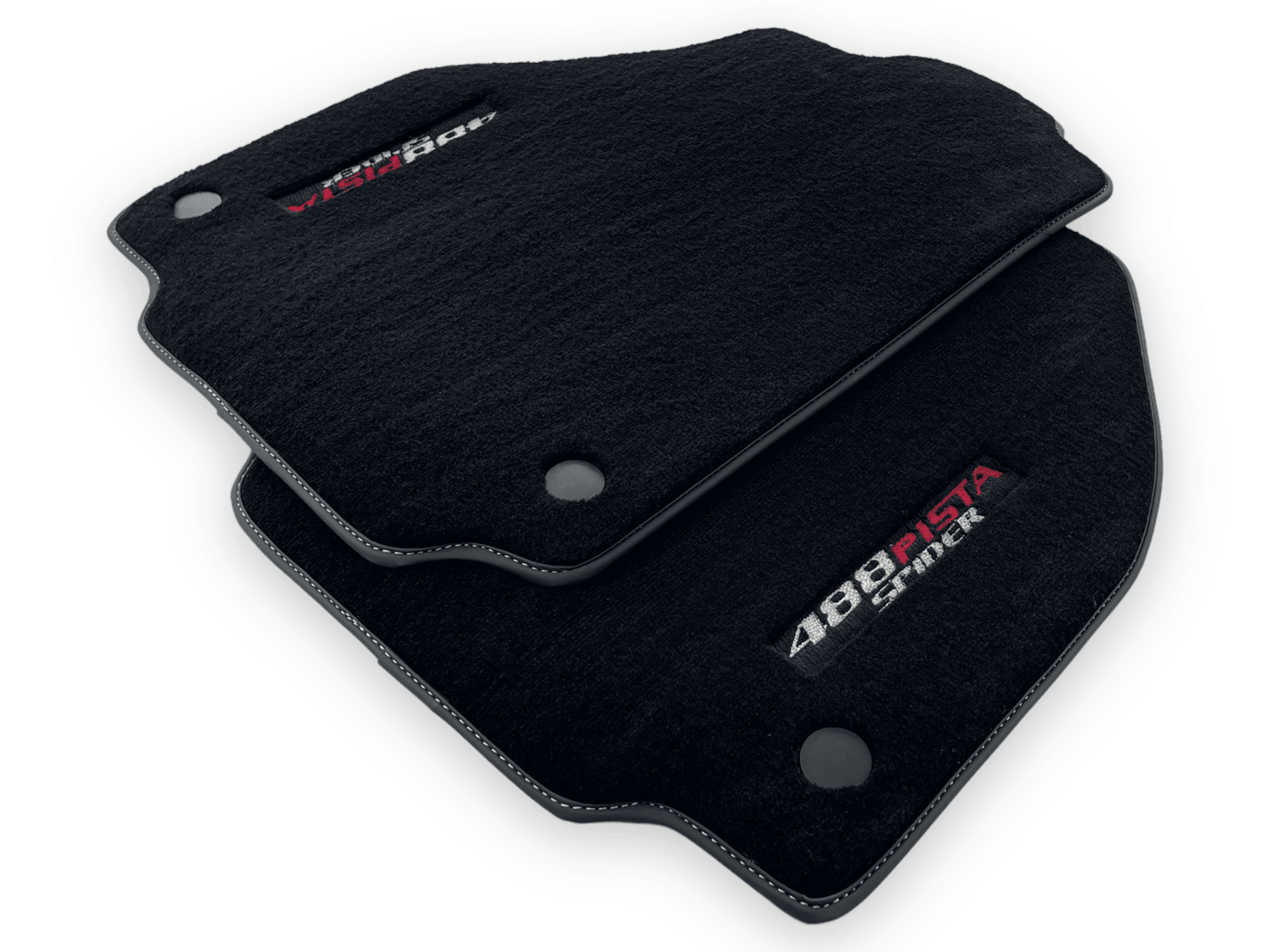 Black Floor Mats For Ferrari 488 Pista Spider 2019-2021 - AutoWin