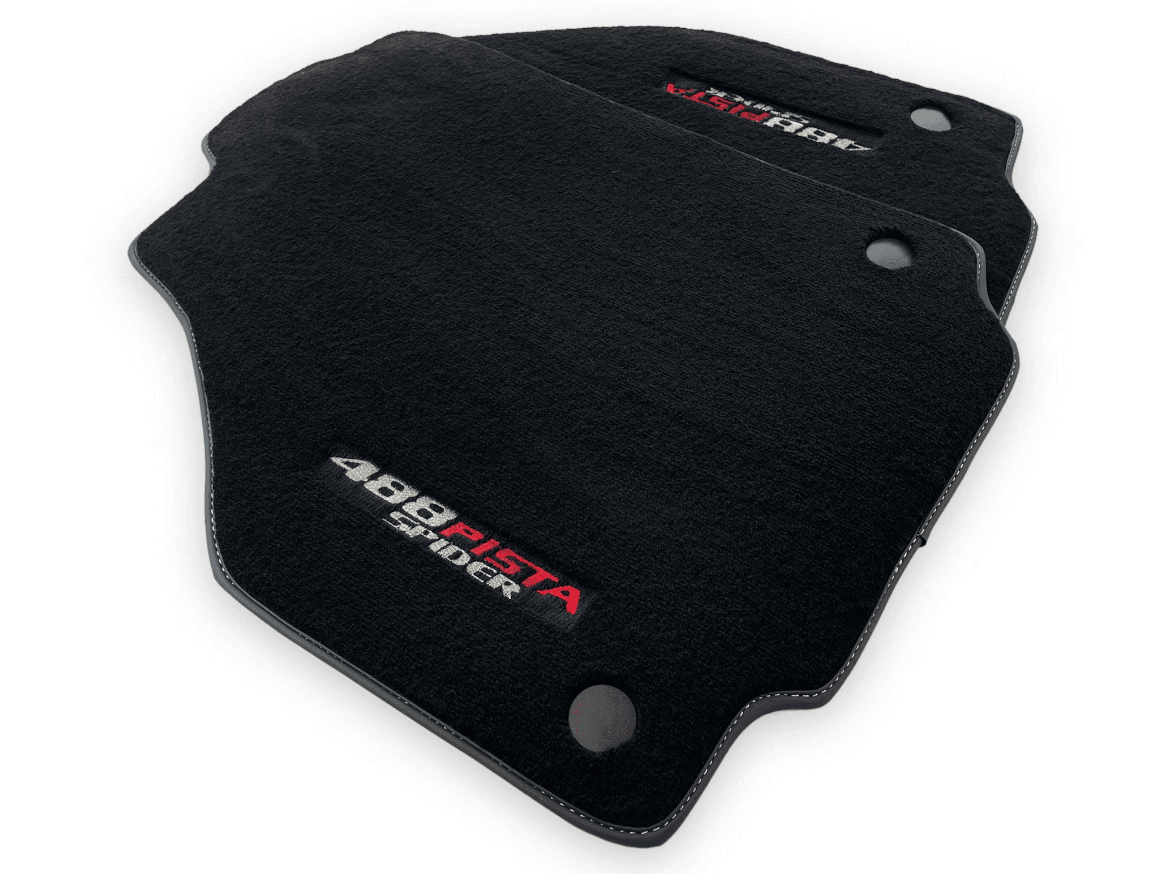 Black Floor Mats For Ferrari 488 Pista Spider 2019-2021 - AutoWin