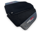 Black Floor Mats For Ferrari 488 Pista Spider 2019-2021 With Carbon Fiber Leather - AutoWin