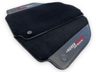 Black Floor Mats For Ferrari 488 Pista Spider 2019-2021 With Carbon Fiber Leather - AutoWin