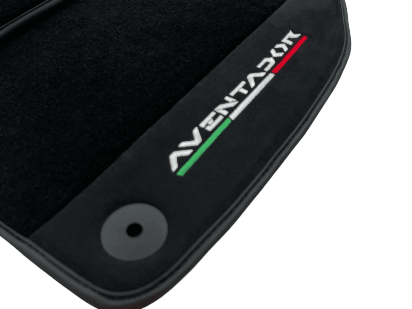 Black Floor Mats for Lamborghini Aventador With Alcantara Leather - AutoWin