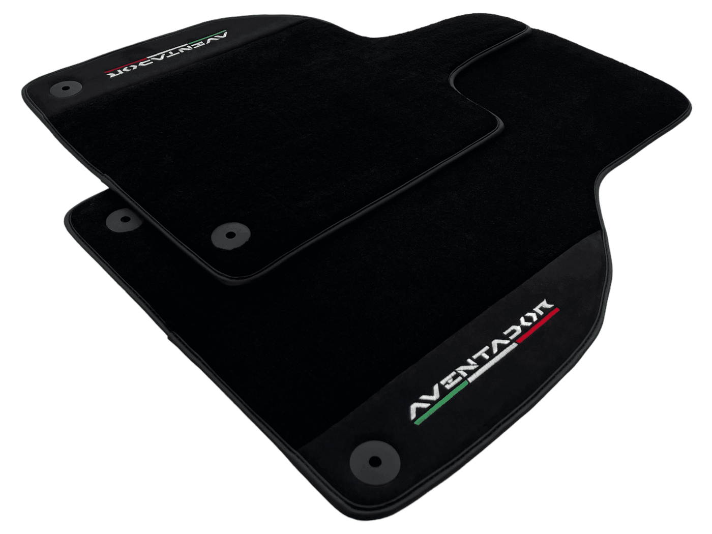 Black Floor Mats for Lamborghini Aventador With Alcantara Leather - AutoWin