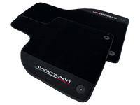 Black Floor Mats for Lamborghini Aventador With Alcantara Leather - AutoWin