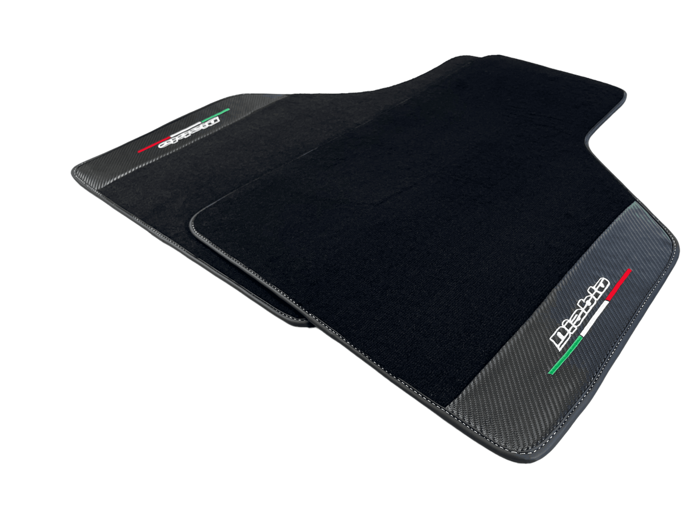 Black Floor Mats for Lamborghini Diablo 1990-2001 With Carbon Fiber Leather - AutoWin