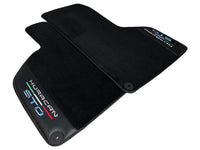 Huracan STO Black Mats: Carbon Fiber Leather & Orange Sewing