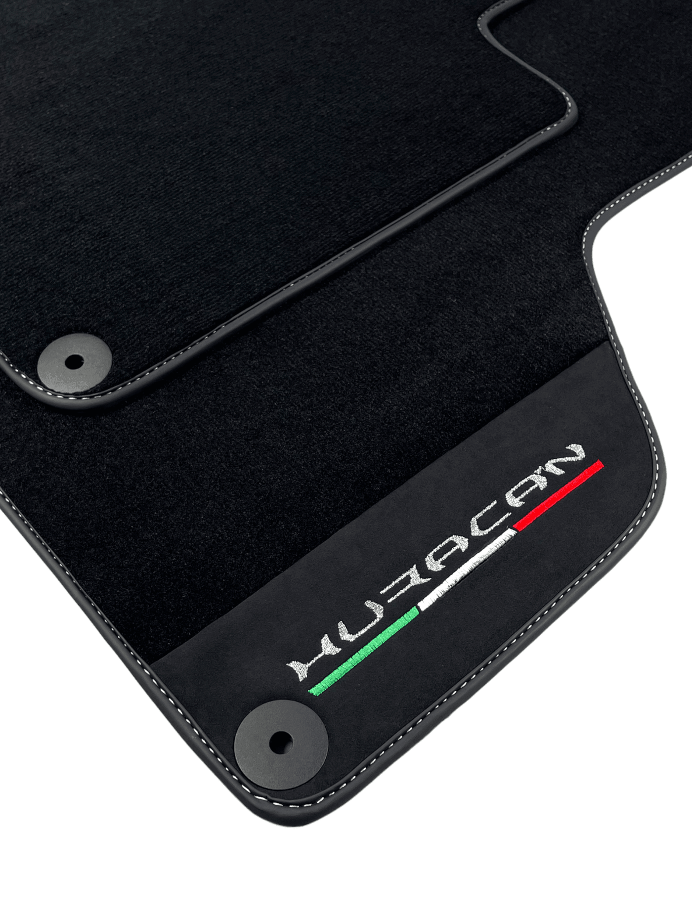 Black Carpet Floor Mats for Lamborghini Huracan with Alcantara Leather - AutoWin