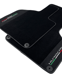 Black Carpet Floor Mats for Lamborghini Huracan with Alcantara Leather - AutoWin