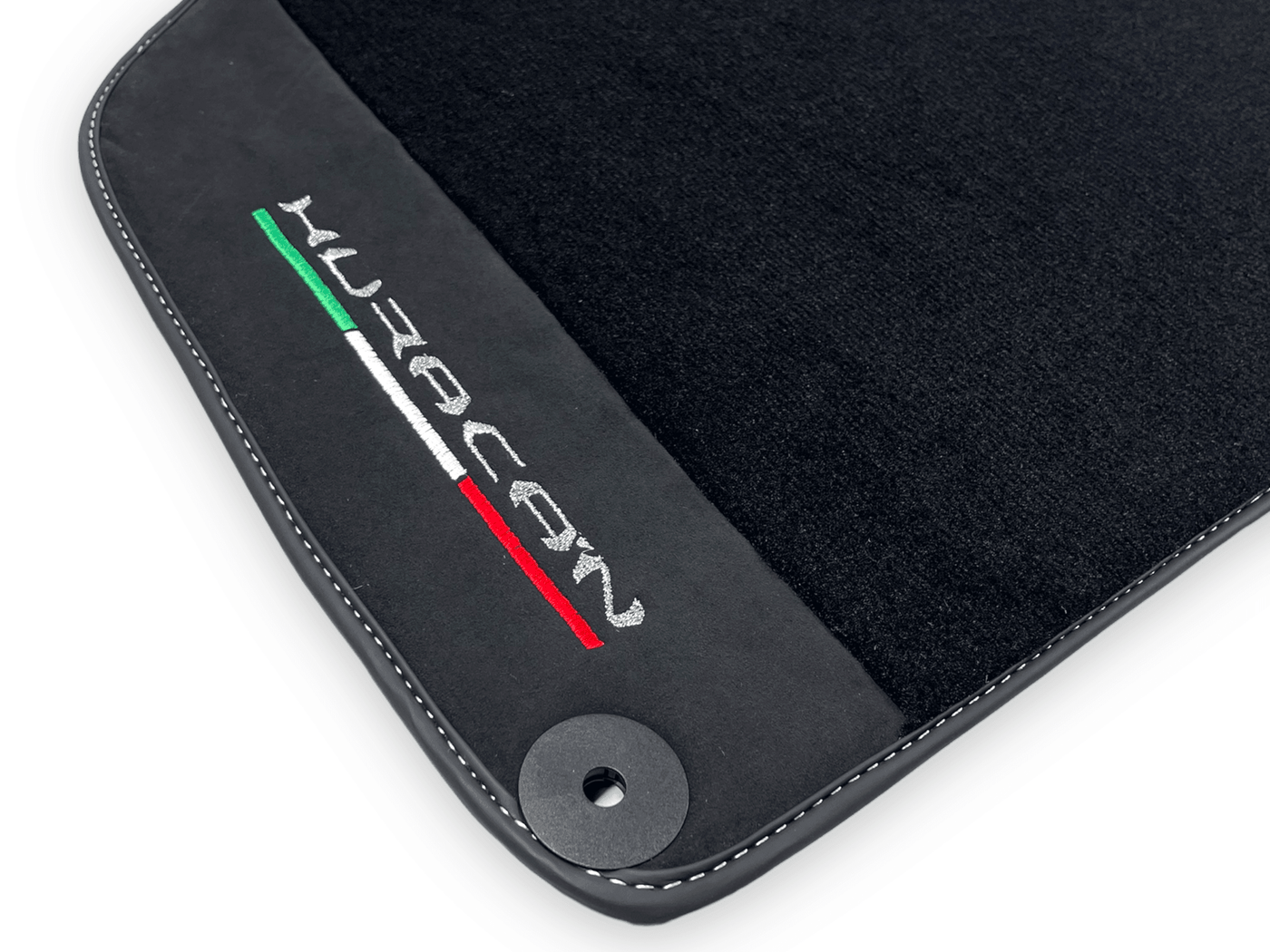 Black Carpet Floor Mats for Lamborghini Huracan with Alcantara Leather - AutoWin