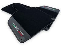 Black Floor Mats for Lamborghini Huracan With Carbon Fiber Leather - AutoWin