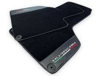 Black Floor Mats for Lamborghini Huracan With Carbon Fiber Leather - AutoWin