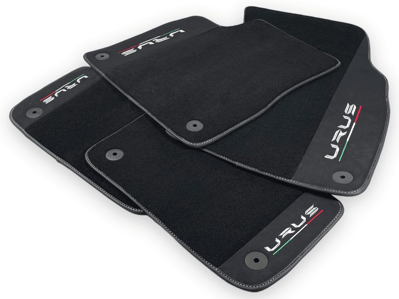 Black Floor Mats For Lamborghini Urus With Alcantara Leather - AutoWin