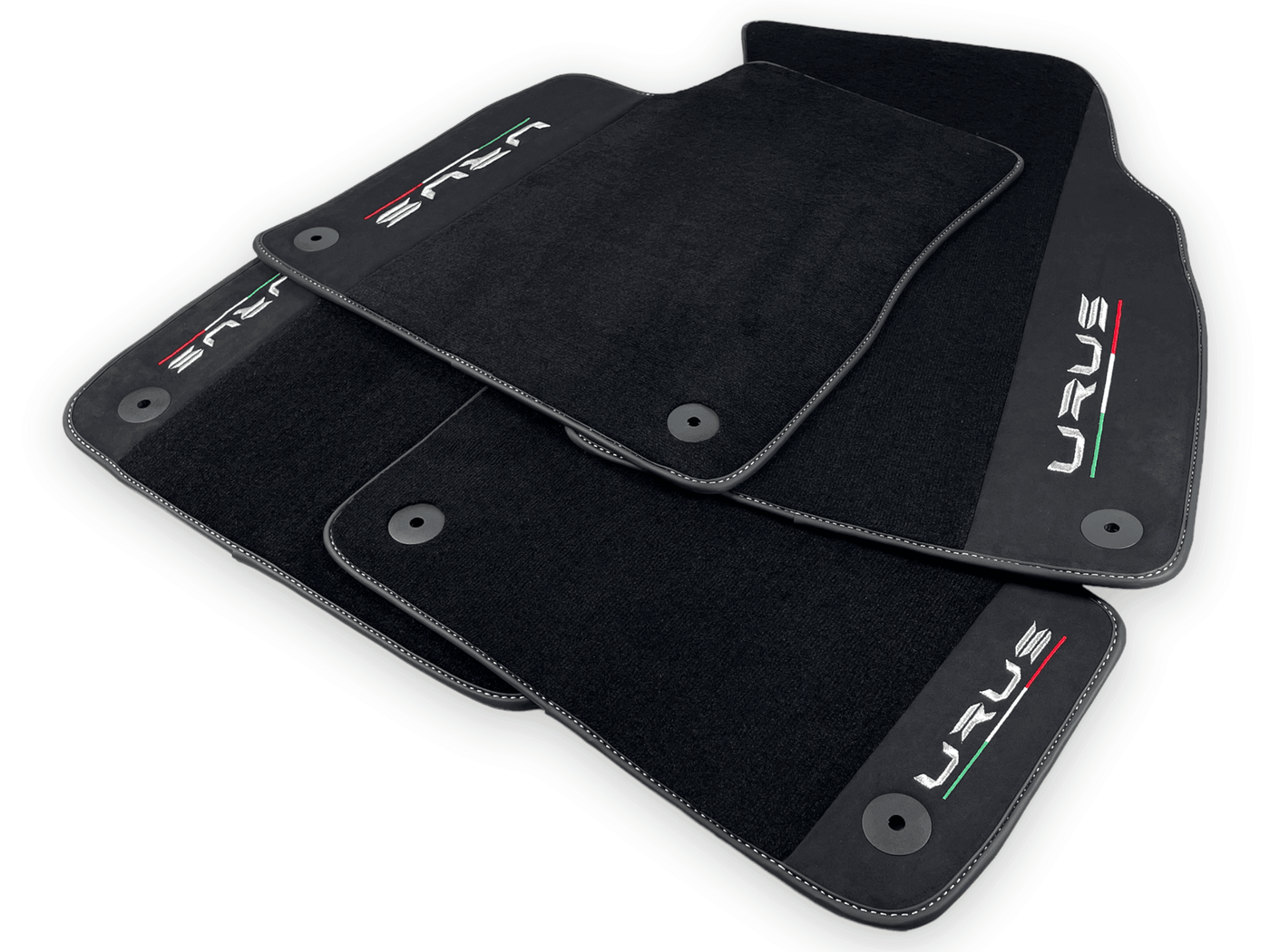 Black Floor Mats For Lamborghini Urus With Alcantara Leather - AutoWin