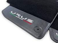 Black Floor Mats For Lamborghini Urus With Carbon Fiber Leather - AutoWin