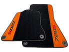 Black Floor Mats For McLaren 720S Year 2017-2021 With Orange Alcantara Leather - AutoWin