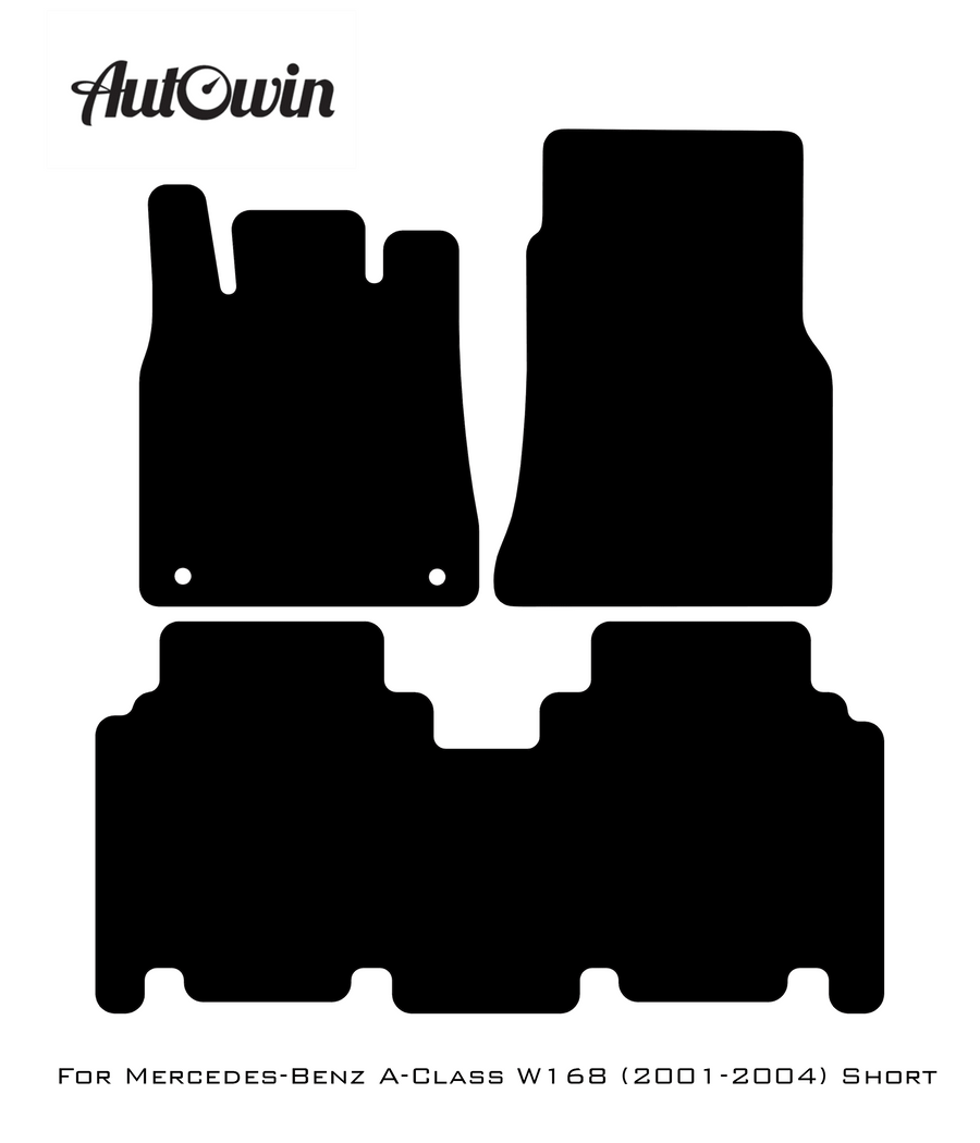 Black Floor Mats For Mercedes Benz A-Class W168 (2001-2004) | Fighter Jet Edition - AutoWin