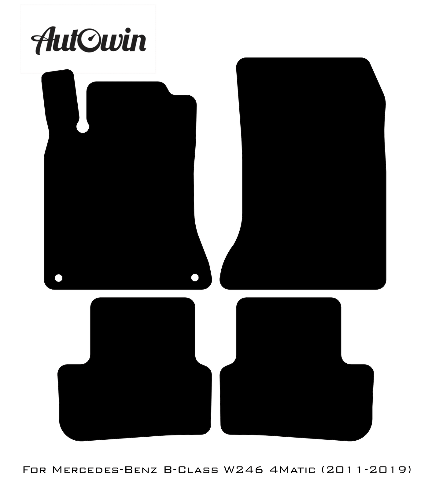 Black Floor Mats For Mercedes Benz B-Class W246 4Matic (2011-2019) | AutoWin Edition - AutoWin