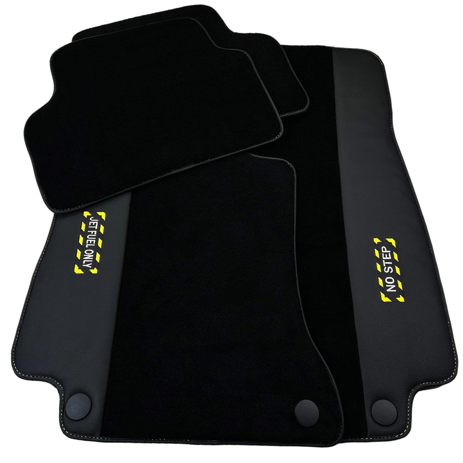 Black Floor Mats For Mercedes Benz C-Class C204 Coupe (2011-2015) | Fighter Jet Edition - AutoWin