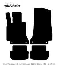 Black Floor Mats For Mercedes Benz C-Class C205 Coupe (2015-2018) | Fighter Jet Edition - AutoWin