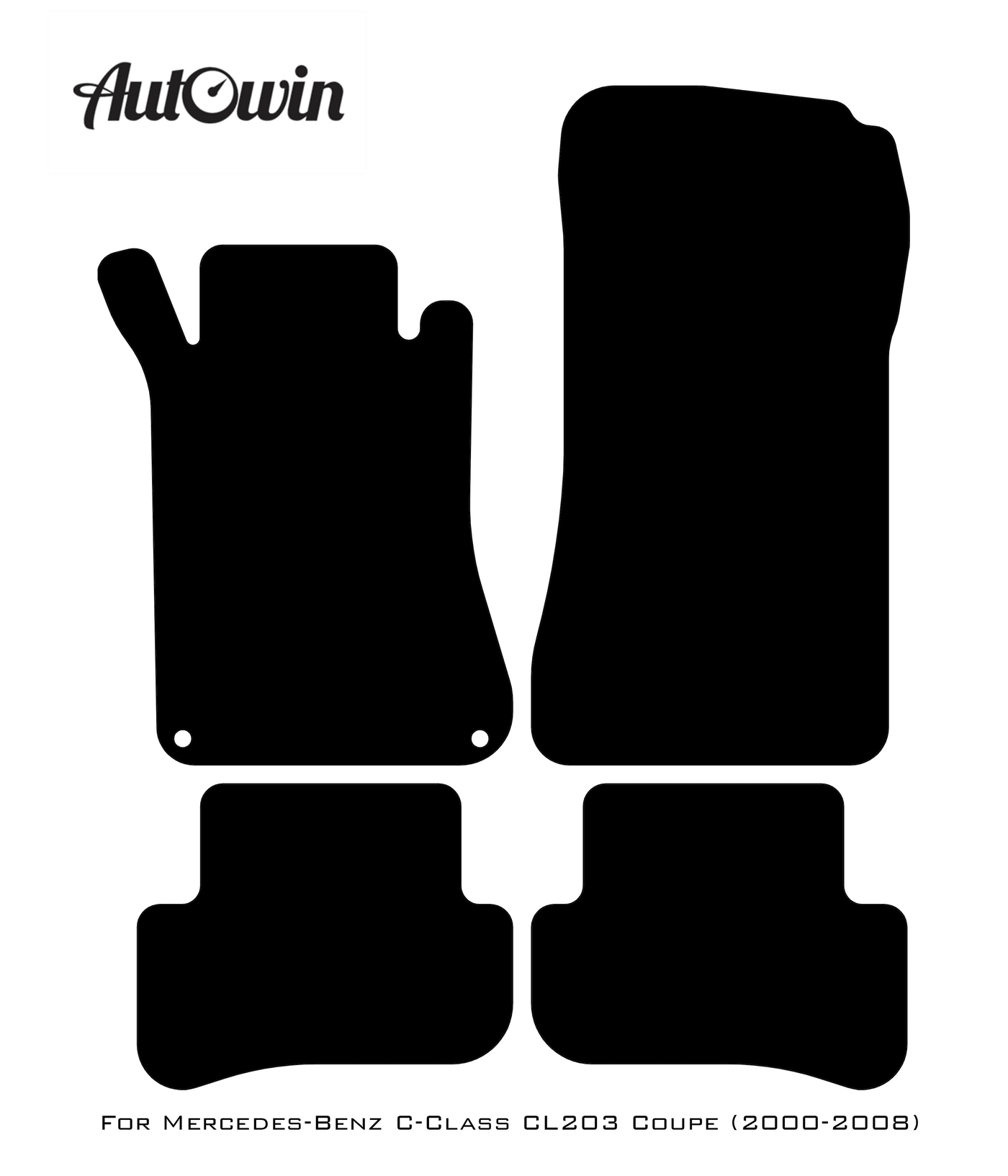 Black Floor Mats For Mercedes Benz C-Class CL203 Coupe (2000-2008) | AutoWin Edition - AutoWin