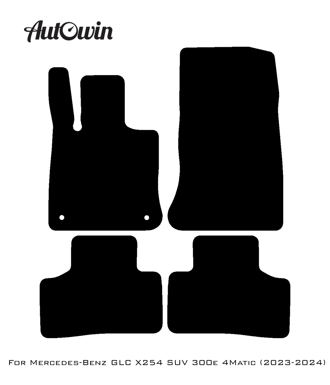 Black Floor Mats For Mercedes Benz GLC-Class X254 SUV 300e 4Matic (2023-2024) | AutoWin Edition - AutoWin