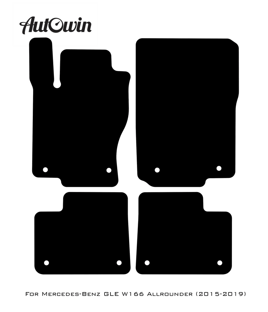 Black Floor Mats For Mercedes Benz GLE-Class W166 Allrounder (2015-2019) | Fighter Jet Edition - AutoWin