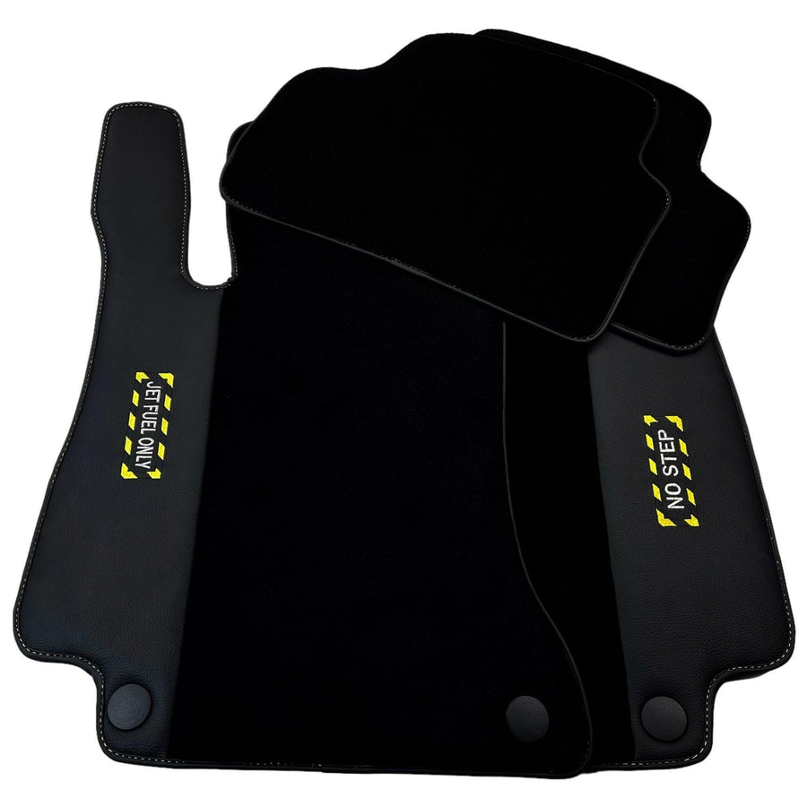 Black Floor Mats For Mercedes Benz GLK-Class X204 (2008-2012) | Fighter Jet Edition - AutoWin