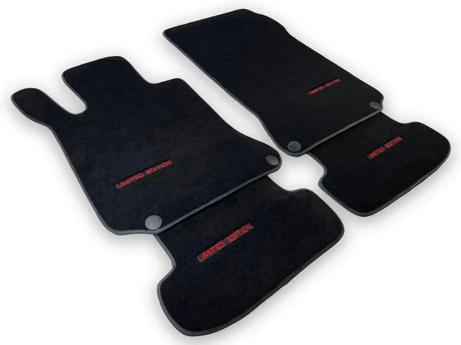 Black Floor Mats For Mercedes Benz GLK-Class X204 (2008-2012) | Fighter Jet Edition - AutoWin
