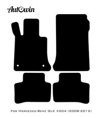 Black Floor Mats For Mercedes Benz GLK-Class X204 (2008-2012) | Fighter Jet Edition - AutoWin