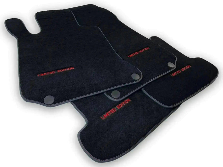 Black Floor Mats For Mercedes Benz GLK-Class X204 (2008-2012) | Fighter Jet Edition - AutoWin