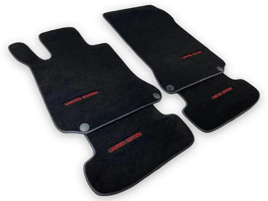 Black Floor Mats For Mercedes Benz GLK-Class X204 (2008-2012) | Fighter Jet Edition - AutoWin