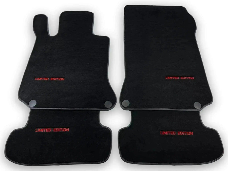 Black Floor Mats For Mercedes Benz GLK-Class X204 (2008-2012) | Fighter Jet Edition - AutoWin