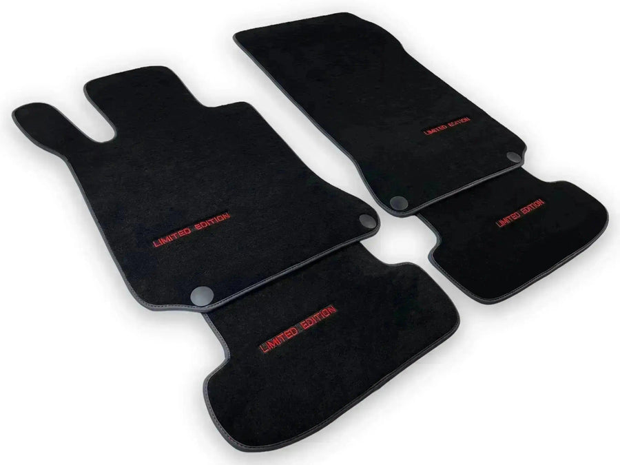 Black Floor Mats For Mercedes Benz GLK-Class X204 (2008-2012) | Fighter Jet Edition - AutoWin