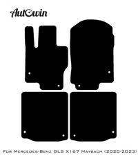 Black Floor Mats For Mercedes Benz GLS-Class X167 Maybach (2020-2023) | AutoWin Edition - AutoWin