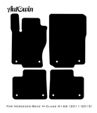Black Floor Mats For Mercedes Benz M-Class W166 (2011-2015) | Fighter Jet Edition - AutoWin