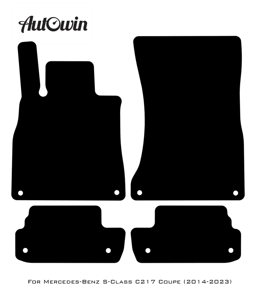 Black Floor Mats For Mercedes Benz S-Class C217 Coupe (2014-2023) | AutoWin Edition - AutoWin
