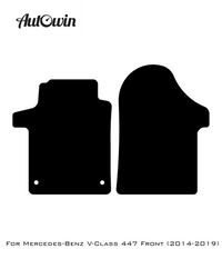 Black Floor Mats For Mercedes Benz V-Class 447 Front (2014-2019) | AutoWin Edition - AutoWin