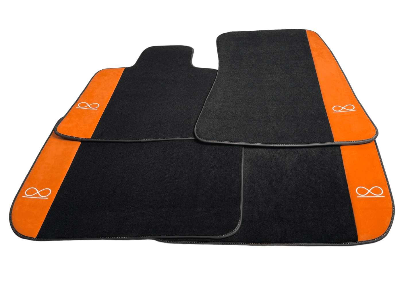 Black Floor Mats For Rolls Royce Black Badge Dawn Alcantara Leather - AutoWin