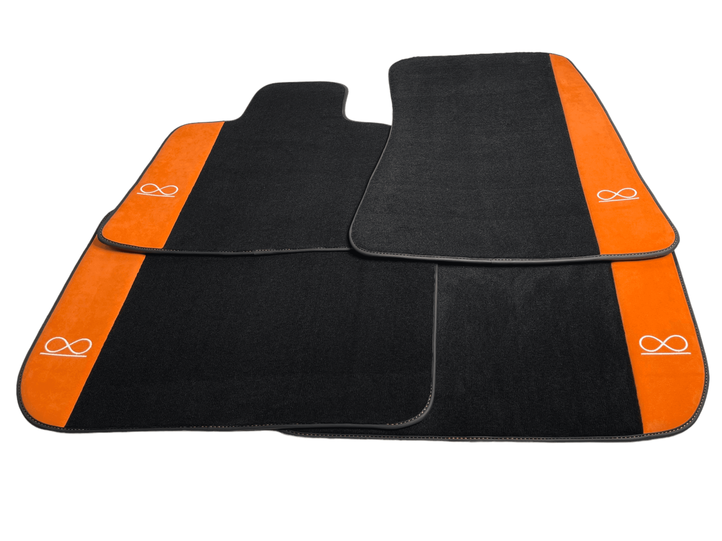 Black Floor Mats For Rolls Royce Black Badge Dawn Alcantara Leather - AutoWin