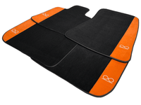 Black Floor Mats For Rolls Royce Black Badge Dawn Alcantara Leather - AutoWin