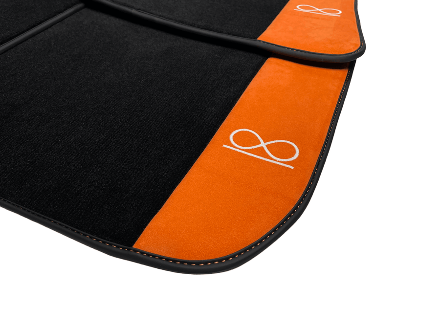 Black Floor Mats For Rolls Royce Black Badge Dawn Alcantara Leather - AutoWin