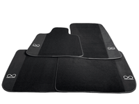 Black Floor Mats For Rolls Royce Black Badge Ghost Fluorescent Logo - AutoWin